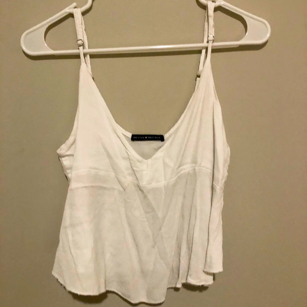 Brandy Melville White Flowy Top